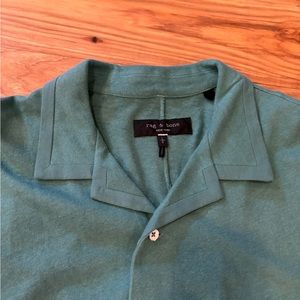 Men’s Turquoise Rag & Bone Camp Collar shirt